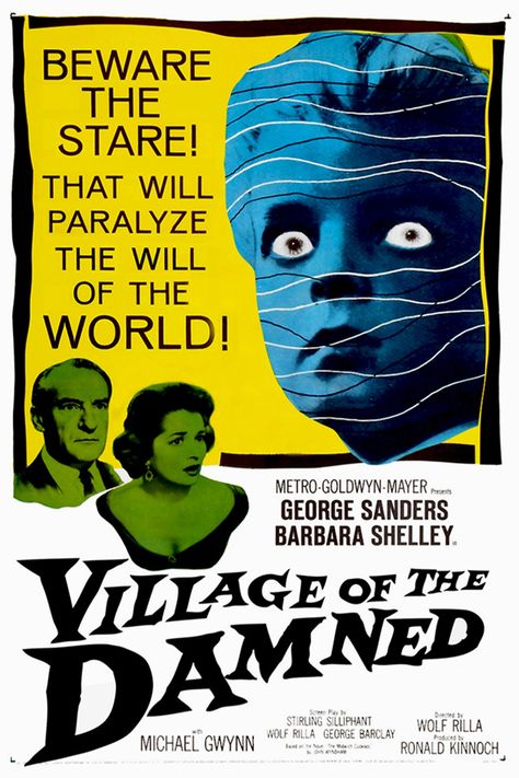 Village of the Damned (1960) Village Of The Damned, Top 100 Films, John Phillips, 80s Horror, Film Horror, Classic Sci Fi, Best Horror Movies, Classic Movie Posters, Horror Posters