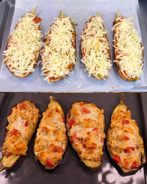 Cheesy Baked Stuffed Eggplant Delight - Greenku Recipes Baked Stuffed Eggplant, Cauliflower Cheese Bake, Roasted Vegetable Medley, Lemon Caper Sauce, Cheese Alternatives, Stuffed Eggplant, Vegetarian Main Course, Homemade Bread Easy, Cauliflower Steaks