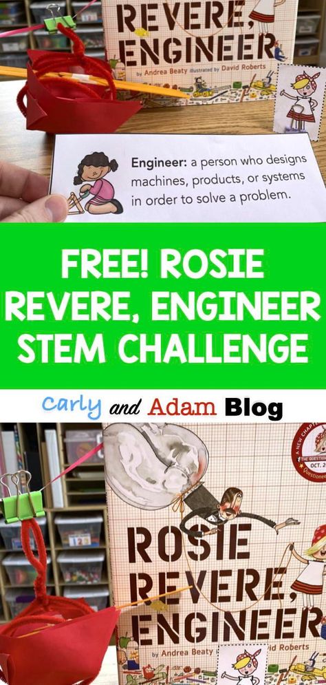 Engineering Design Challenges Middle School, Mouse Trap Stem Project, Carly And Adam Stem, Stem For Elementary Students, Elementary Stem Projects, Stem Cart, Rosie Revere Engineer Activities, Steam Elementary, Novel Engineering