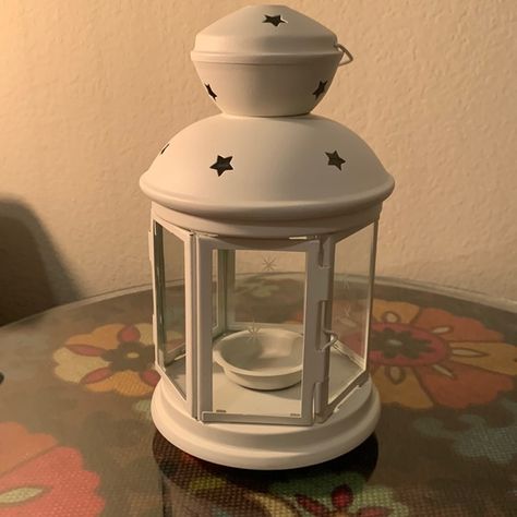 IKEA Rotera white tea light lantern with star cutouts Ikea Tea Lights, Ikea Lantern, Ikea Lanterns, Tea Light Lanterns, Wedding Wishes, White Tea, Once Upon A Time, Tea Lights, Lanterns