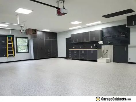 Best Color for Garage Walls: Popular Garage Wall Paint Color Ideas in 2023 Workshop Paint Colors, Garage Gym Wall Color, Garage Cabinet Colors, Light Grey Garage Walls, Paint Colors For Garage Interior, Garage Interior Colors, Best Color For Garage Walls, Sherwin Williams Garage Paint Colors, Inside Garage Paint Colors