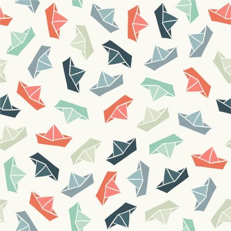 Paper boats pattern design Premium Vector Paper Boats, Boat Vector, Boat Wallpaper, Origami Boat, Minimal Patterns, Boat Print, Kids Print, Paper Boat, Print Studio