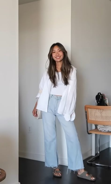 Summer Outfits 2023 Minimalist, Philippines Fashion Casual Outfits, Yuyan Outfit Summer, Itsyuyan Hair, Its Yuyan Outfit, Yuyan Outfit, Spring Sandals Outfit, Rainy Outfit, Baseball Mom Outfits