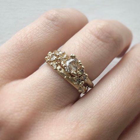 Ruth Tomlinson Ring, Ruth Tomlinson, Wax Jewelry, Band With Diamonds, Engagement Ideas, Rich Life, Wedding Ring Set, Champagne Diamond, Signature Design