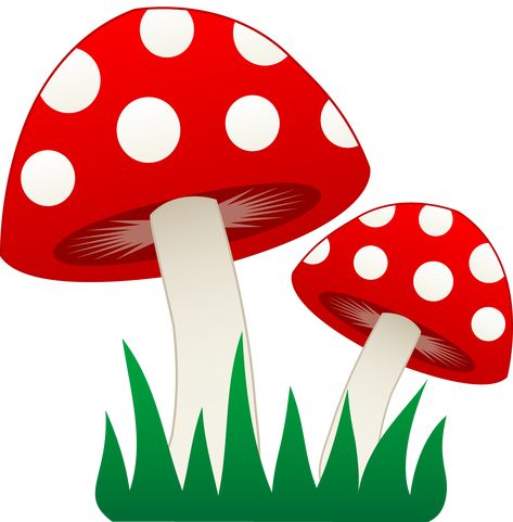 Mushroom - ClipArt Best Mushroom Clipart, Red And White Mushroom, Cartoon Mushroom, Dragon Silhouette, School Wall Art, Grass Flower, 카드 디자인, Art Drawings For Kids, School Decorations