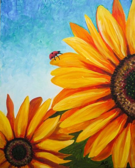 New-Canvas-Painting-Ideas-to-Learn-From || Canvas Painting ideas || Sunflower Painting Ideas || Painting ideas for beginners Fall Canvas Painting, Sunflower Canvas, Sunflower Art, Tableau Art, Spring Painting, Simple Acrylic Paintings, Sunflower Painting, Night Painting, Beginner Painting