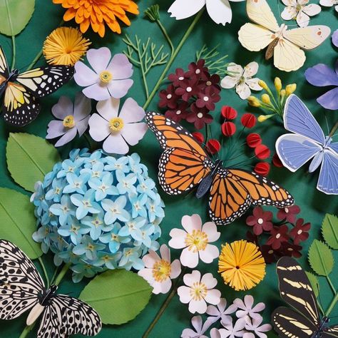 Paper Flower Table, Things Get Better, Project Paper, Paper Cut Artists, Birds And Butterflies, Cut Out Art, Paper Flower Art, Paper Cutout Art, 3d Paper Art