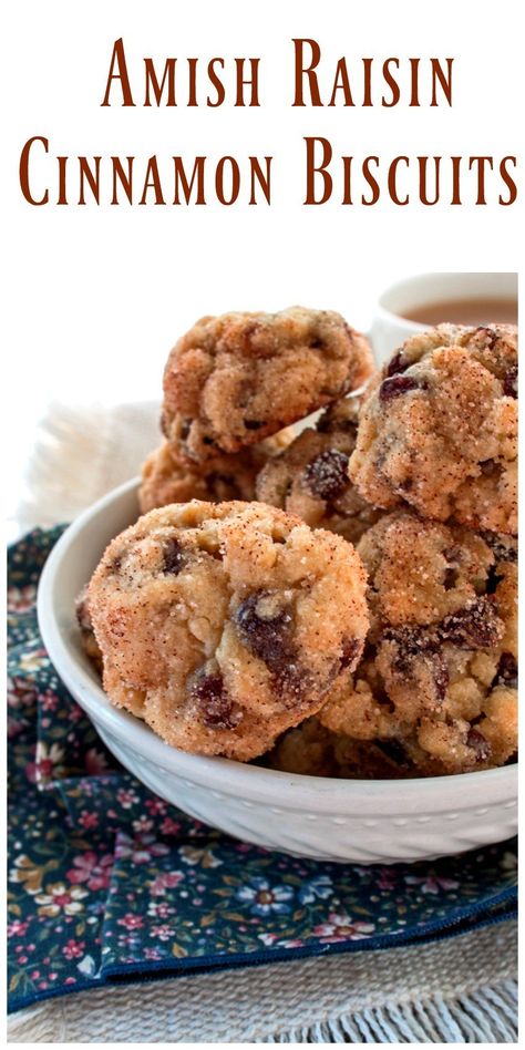 Mini Cinnamon Raisin Biscuits are a nice alternate to cookies. The biscuits are very tender, studded with plump soft raisins and flavored with cinnamon/sugar. Raisin Desserts, Plain Donuts, Hardees Biscuit Recipe, Cinnamon Raisin Biscuits, Amish Starter, Cinnamon Raisin Muffins, Raisin Biscuits, Homemade Donut, Donuts Cake