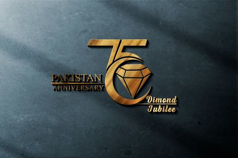 75th Anniversary of Pakistan Diamond Jubilee on Behance 75th Anniversary Logo, 50% Logo, Golden Jubilee, Graphic Design Illustration Adobe Illustrator, Diamond Logo, Design Moodboard, Anniversary Logo, Golden Anniversary, Illustration Adobe Illustrator