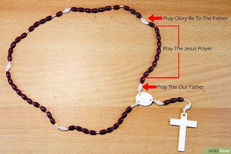 How to Pray the Lutheran Rosary: 12 Steps (with Pictures) Hail Mary Prayer, Delicate Diamond Necklace, Pray The Rosary, Sign Of The Cross, Angel Prayers, How To Pray, Praying The Rosary, Holy Rosary, Jesus Prayer