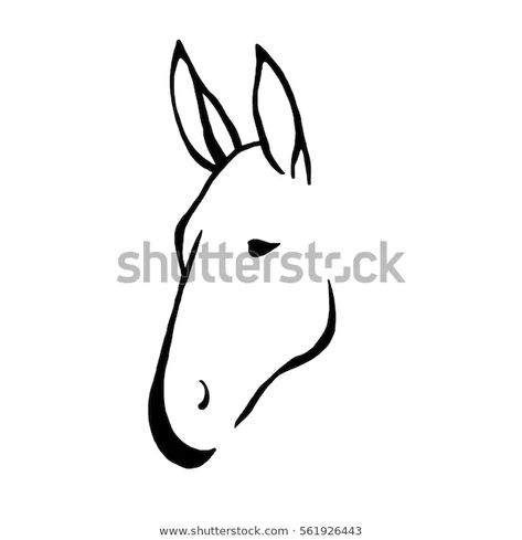 Donkey Head Outline Stock Illustration 561926443 Donkey Outline, Donkey Head, Head Outline, Horse Crafts, Animal Embroidery, The Donkey, Outline Art, Donkeys, Logo Ideas