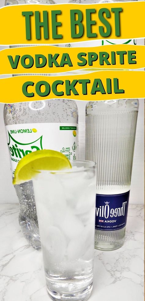 Vodka pairs perfectly with the sweet citrus flavor of Sprite. Try out this Vodka and Sprite Cocktail recipe tonight. Vanilla Vodka And Sprite, Vodka And Sprite Drinks, Vodka Sprite Drinks, Vodka Sprite Cocktails, Sprite Cocktail, Vodka Recipes Easy, Sprite Recipe, Vodka Sprite, Best Vodka