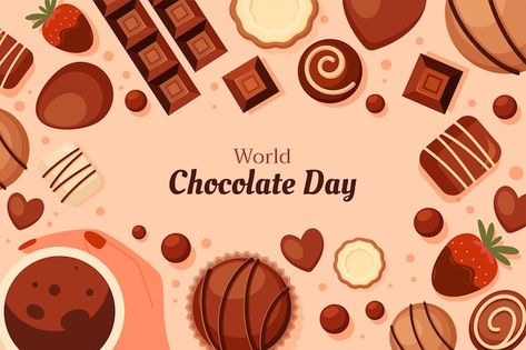 World Chocolate Day, About World, Chocolate Day, Premium Vector, Graphic Resources, Vector Illustration