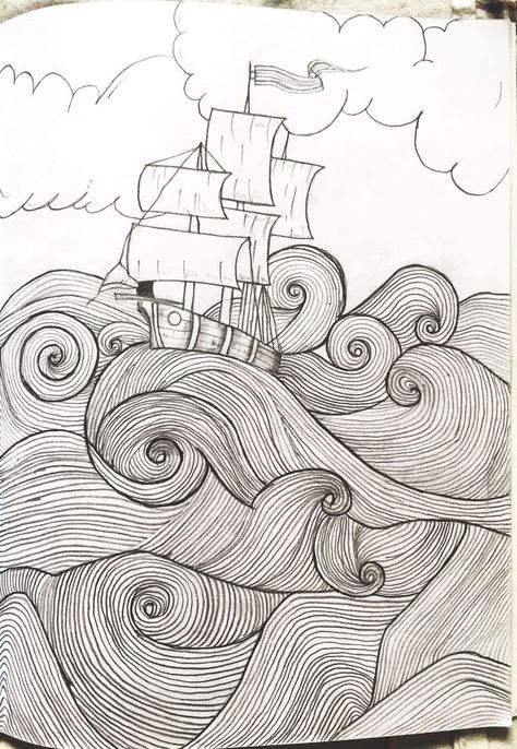 Bible Graphic, Ship Sketch, How To Sail, I Am Not Afraid Of Storms, Ocean Drawing, Sea Drawing, Pink Drawing, Storm Art, Pencil Drawings Of Girls