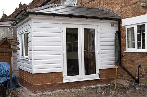 Hi, new to the forum, thought someone might know the answer to this. I want to add a small extension ( 2m x 4m ) to the rear of the house, which is... Small Extension Ideas Rear, Small Rear Extension Ideas, Timber Frame Extension, Small Conservatory, Small House Extensions, Small Extension, Timber Frame Porch, Orangery Extension, Bungalow Extensions