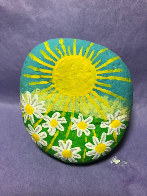 Sunrise Painted Rocks, Pocket Rocks, Memorial Rocks, Garden Rock Art, Rock Flowers, Rock Gifts, Happy Stones, Summer Painting, Painted Rocks Diy