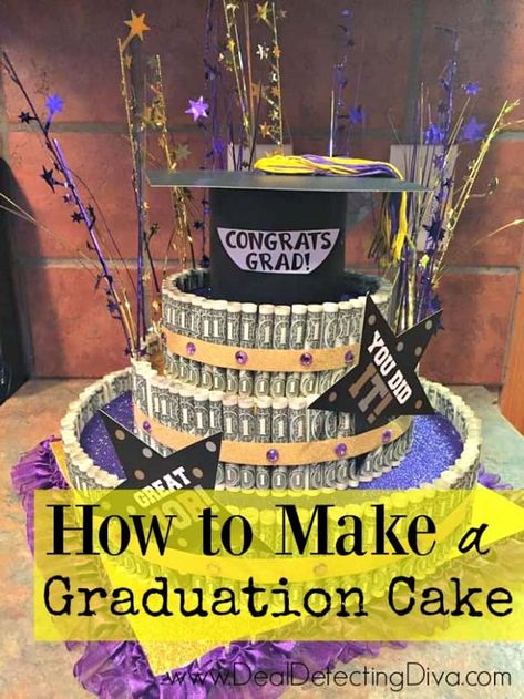 Money Birthday Cake, Graduation Money Gifts, Cakes To Make, Senior Graduation Party, Graduation Party High, Aesthetic Homecoming, Graduation Party Centerpieces, Graduation Money, Graduation Party Planning