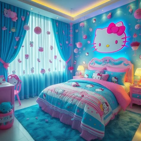 Hello Kitty Bedroom Ideas, Daughter Room, Luxury Baby Room, Girls Room Diy, Princess Room Decor, Hello Kitty Room Decor, Kitty Theme, Hello Kitty Bedroom, Beautiful Bedroom Designs