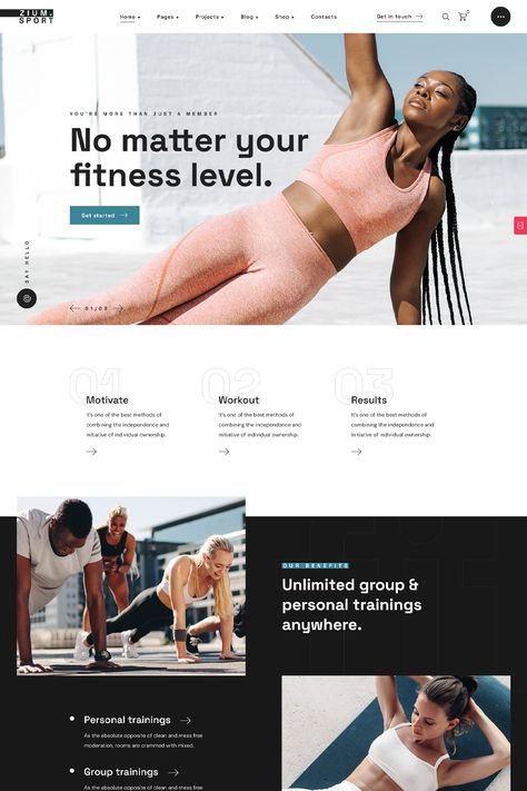 Zium remains a top choice for gyms, fitness studios, and personal trainers looking for a theme that speaks directly to their target audience and simplifies their business operations. Fitness Website Design, Sport At Home, Site Design Website, Yoga Web, Personal Trainer Website, Insta Board, Fitness Site, Fitness Studios, Cold Email