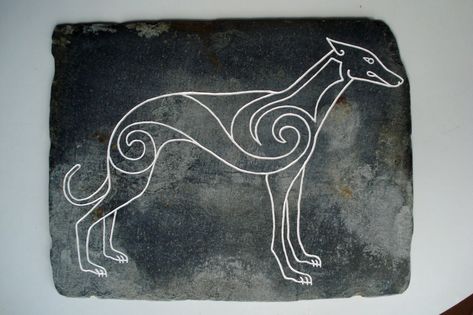 Celtic Greyhound Tattoo, Wallaby Tattoo, Celtic Hound, Pictish Tattoo, Pictish Art, Celtic Dog, Celtic Animals, Ibizan Hound, Scottish Deerhound