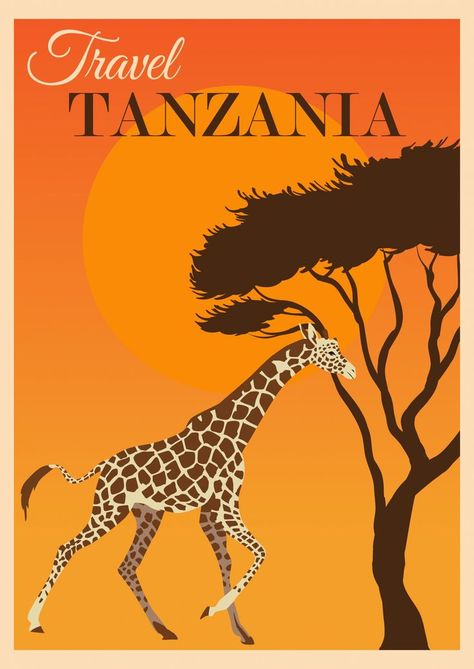 Kenya Poster, Botswana Travel, Tanzania Travel, African Gifts, Kenya Travel, Tanzania Africa, African Travel, Africa Safari, Travel Stickers