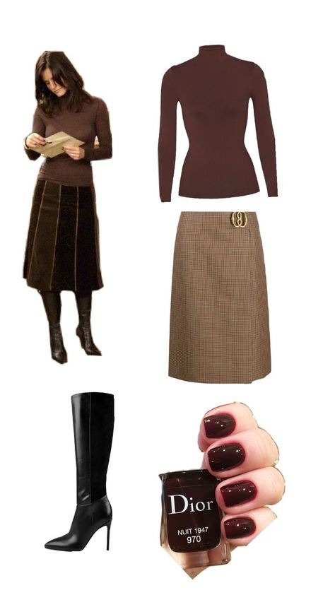 #Monicageller #outfits #friends #fall #fallnails Monica Geller Thanksgiving Outfit, Monica Outfits, Monica Geller Outfits, Friends Monica, Monica Geller, Fall Outfits, Outfit Ideas, Autumn Outfits