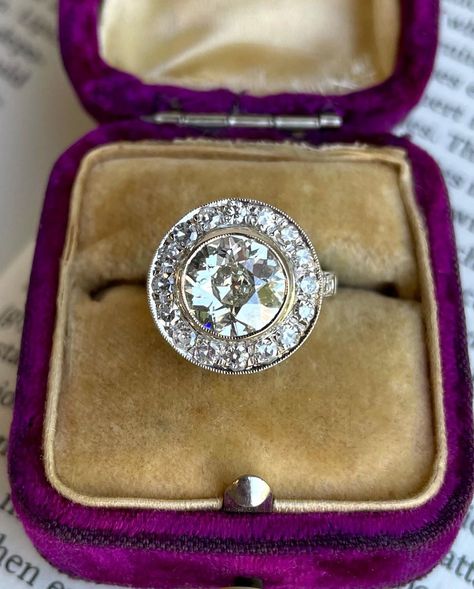 Art Deco Target Engagement Ring, Target Ring Art Deco, Target Ring, Ring Redesign, Bezel Set Engagement Ring, Jewelry Girl, Just Imagine, Art Deco Period, Dress Rings