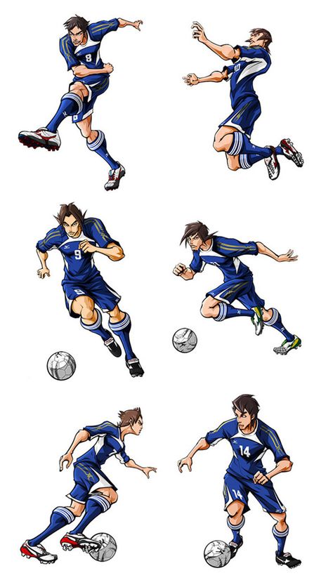 Football Drawing Reference, Soccer Character Design, Soccer Drawing Reference, Football Poses Drawing, Football Pose Reference, Soccer Pose Reference, Soccer Poses Drawing, Football Character Design, Football Illustration Art