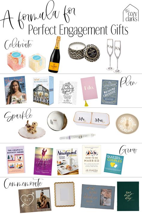 In the post are 42 (!) engagement gift ideas that the bride and groom will actually use and love. Click for even more gift ideas and 3 rules to remember for great engagement gifting. Engagement Gifts Unique, Engagement Gifts For Couples Baskets Unique, Engagement Baskets For Bride, Cute Engagement Gifts For Bride, Engagement Gifts For Bride Newly Engaged, Engagement Gift For Couples, Proposal Gifts For Couple, Engagement Gift Ideas For Him, Bride Boxes Gift Ideas