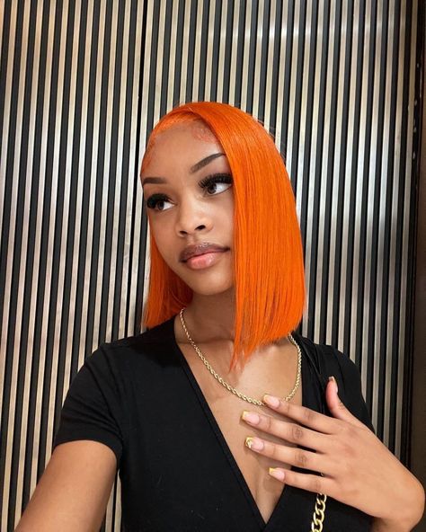 Bob Black Women, Orange Bob, Black Weaves, Long Weaves, Hair Front, Bob Black, Brazilian Weave, 613 Blonde, Front Hair Styles