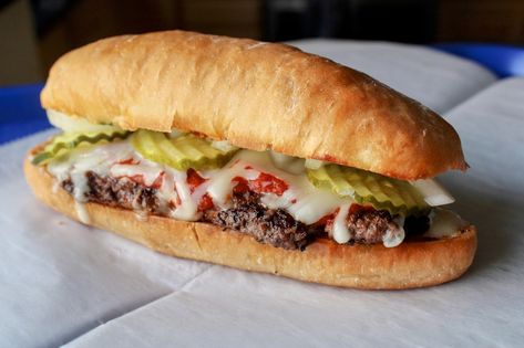 Cincinnati-style steak hoagie | Recipe | Bounded by Buns Homemade Steak Hoagies, Pizza Steak Hoagies, Hogie Subs Recipes, Steak Hoagies Recipe, Sub Rolls Recipe, Steak Hoagies, Italian Hoagie Recipe, Steak Hoagie, Sub Roll Recipe