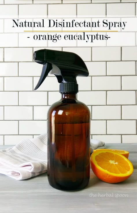 Orange Eucalyptus, Natural Disinfectant, Essential Oils Cleaning, Disinfectant Spray, Diy Sprays, Homemade Cleaners, Homemade Cleaning Products, Natural Cleaners, Homemade Cleaning