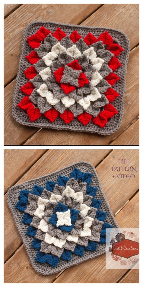 Crocodile Dahlia Square Free Crochet Pattern + Video - DIY Magazine Crochet Crocodile Stitch Pattern, Granny Square Blanket Tutorial, Aesthetic Crochet Patterns, Crocheting For Beginners, Crochet Crocodile, Granny Square Häkelanleitung, Crocodile Boots, Celtic Knot Tattoo, Crochet Squares Afghan