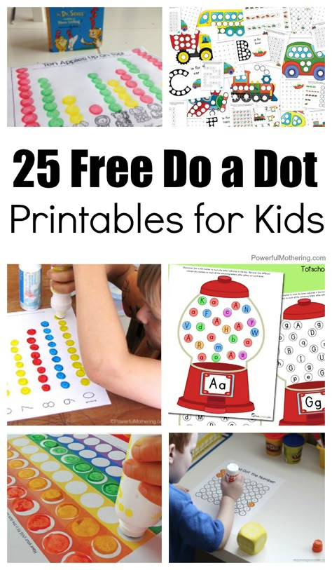 25 Free Do A Dot Printables For Kids - Great for fine motor skills and learning about the alphabet, numbers, and themes Dot Marker Printables, Dot Marker Activities, Dot Worksheets, Learning Printables, Preschool Fine Motor, Do A Dot, File Folder Games, Printables For Kids, Dot Markers