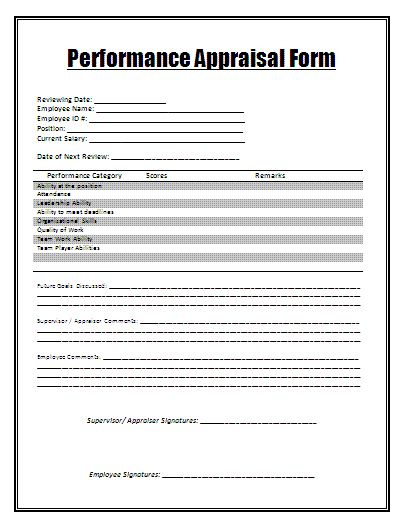 Performance Appraisal Form Performance Appraisal Form, Performance Review Template, Appraisal Form, Employee Evaluation Form, Employee Performance Review, Evaluation Employee, Accounting Process, Employee Performance, Proposal Letter