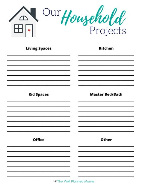 Household Management Printables, Paperwork Storage Ideas, Household Binder Printables Free, Work Organization Printables, Household Organization Printables, Business Office Ideas, Household Printables, Project Organizer, Project Printable