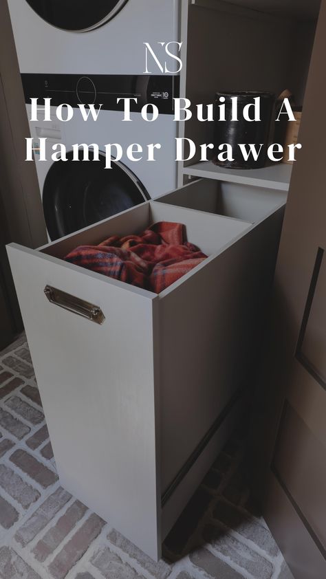 Build In Laundry Basket, Laundry Room Hidden Hamper, Diy Laundry Bin Cabinet, Diy Linen Closet In Bathroom, Laundry Hamper Pull Out Cabinet, Laundry Hamper In Closet Ideas, Diy Pull Out Laundry Cabinet, Sliding Laundry Baskets, Pull Put Laundry Hamper