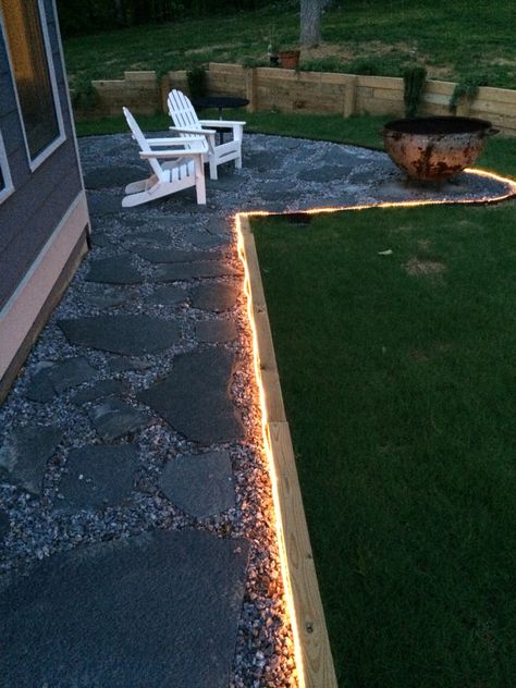 Rope Light Pathway, Plant Beds, Outdoor Rope Lights, Rope Lighting, Walkways Paths, Path Ideas, Retreat Ideas, Rope Lights, Pool Light