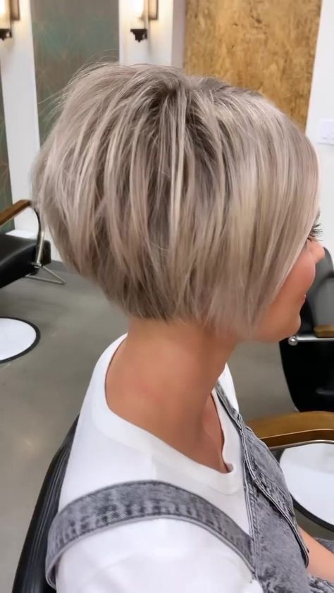 Easy Short Haircuts, Stacked Bob Haircut, Blonde Pixie Hair, Short Hair Trends, Growing Out Short Hair Styles, Short Hair Undercut, Blonde Pixie Haircut, Edgy Short Hair, Bob Hairstyles For Fine Hair