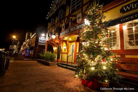 Solvang: A Danish Village at Christmas - California Through My Lens Christmas California, Lighting 2023, Solvang California, Christmas Window Lights, California Christmas, Danish Christmas, Highway 101, Places To Rent, Black Christmas Trees