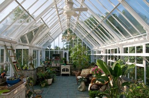 Greenhouse Inside w/wood stove Greenhouse Cafe, Traditional Greenhouses, Permanent Gazebo, Victorian Greenhouses, Victorian Greenhouse, Victorian Manor, Best Greenhouse, Conservatory Garden, Backyard Greenhouse