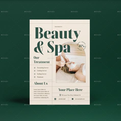 Cream Boho Beauty & Spa Flyer Wellness Flyer, Beauty Brochures, Spa Brochure, Spa Flyer, Brochure Design Layouts, Mini Spa, Creamy Color, Design Layouts, Brochure Design Inspiration