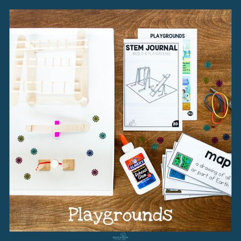 "Design a Playground" Stem Story Challenge | Education to the Core Design A Playground Stem, Stem Playground, Story Challenge, Earth School, Efl Teaching, Stem Club, Stem Resources, Journal Challenge, Stem Steam