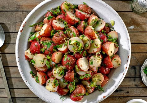 Potato Salad With Dijon Vinaigrette Recipe - NYT Cooking Boiled Red Potatoes, Potato Salad With Egg, Creamy Potato Salad, Easy Recipes For Beginners, Potato Salad Recipe, Nyt Cooking, Boiled Potatoes, Appetizer Salads, Potatoe Salad Recipe