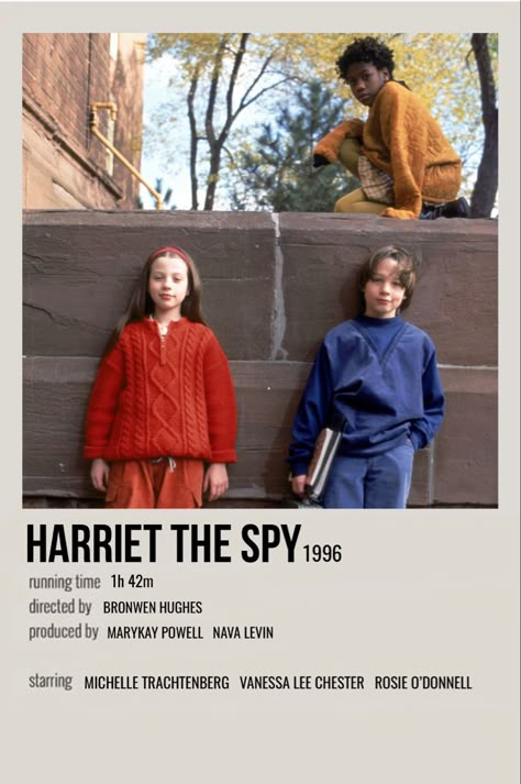 minimal polaroid movie poster for harriet the spy 90s Kids Movies, Media Recommendations, Nerd Movies, Polaroid Movie Poster, Harriet The Spy, Movie Character Posters, What I Like About You, Polaroid Posters, Michelle Trachtenberg