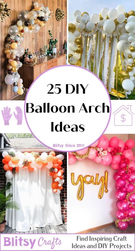 DIY Balloon Arch - Step by Step Instructions Balloon Arches Ideas, Birthday Balloon Arch Ideas, Easy Diy Balloon Arch, Balloon Arch Ideas, Make A Balloon Arch, Floral Balloon Arch, Diy Balloon Arch, Rainbow Balloon Arch, Balloon Arch Diy