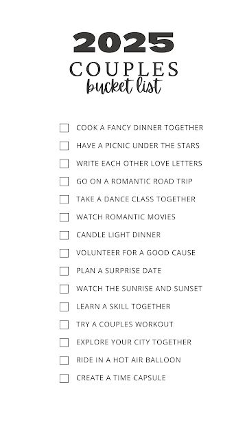 Creating a Couples Bucket List for 2025: Strengthening Bonds Through Shared Adventures | Nina Talks Cute Couple Bucket List, Girlfriend Bucket List, Adventures For Couples, Couple Goal Ideas List, Couple Goal List, Together Lets List Couples Things To Do, To Do List With Boyfriend, Things To Do As A Couple, Cute Dates For Couples Ideas