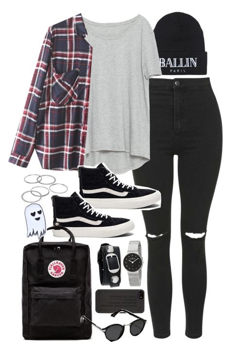 "Outfit for uni with vans and ripped jeans" by ferned ❤ liked on Polyvore featuring Brian Lichtenberg, Topshop, Zara, WithChic, Vans, FjÃ¤llrÃ¤ven, Apt. 9, Skagen, Balenciaga and Marc by Marc Jacobs Outfit Ideas Ripped Jeans, Outfit Ideas With Vans, How To Wear Vans, Ripped Jeans Outfit, Jeans And Vans, Vans Outfit, Outfits Polyvore, Hipster Outfits, Skagen