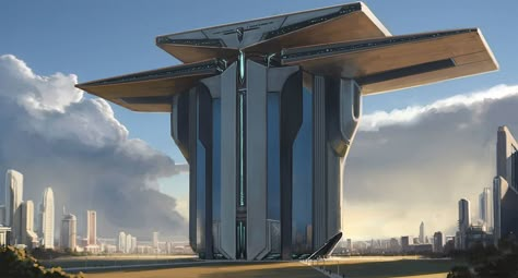 "Superius Police Station" by #DaveJones. #sciencefiction #scifi Futuristic Police Station, Sci Fi Cities, Scifi Building, Cool Cities, Sci Fi Building, Sci Fi Architecture, Futuristic Building, University Architecture, Sci Fi City