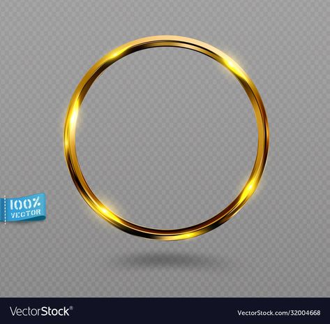 Golden Round Frame Png, Background Luxury, Light Ring, Golden Ring, Circle Frames, Social Media Icons, Round Frame, Light Effect, Gold Design